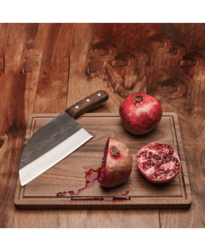 Rectangular Walnut Cutting Board with Groove – Durable & Stylish