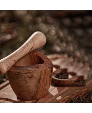 Handcrafted Olive Wood Mortar & Pestle – Durable & Stylish