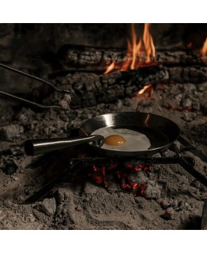 Durable Hand-Forged Skillet with Folding Handle