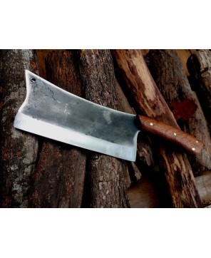 Neuquina Cleaver – 1095 Carbon Steel Butcher Knife with Leather Sheath