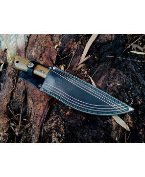 Bushcraft Hunting Knife – 1095 Carbon Steel with Leather Sheath