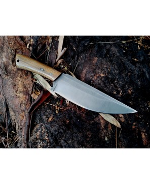 Bushcraft Hunting Knife – 1095 Carbon Steel with Leather Sheath