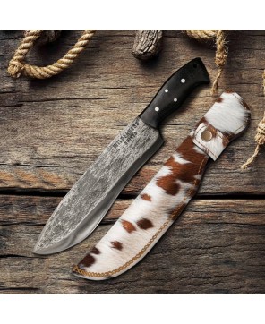 Premium Hunting Knife with Leather Sheath – Durable & Sharp