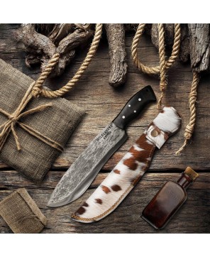 Premium Hunting Knife with Leather Sheath – Durable & Sharp