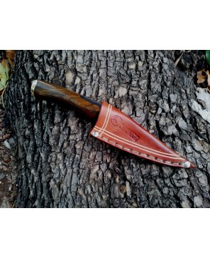 The Little Blood Veronica Knife – Vintage Steel BBQ Knife with Leather