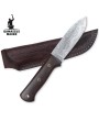 Handmade Damascus Bushcraft Knife with Chestnut Wood Handle