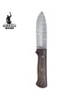 Handmade Damascus Bushcraft Knife with Chestnut Wood Handle
