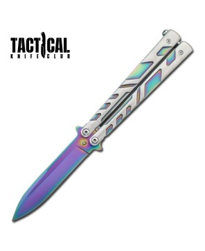 5" Closed Length Rainbow Venom Balisong Butterfly Knife