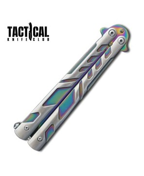 5" Closed Length Rainbow Venom Balisong Butterfly Knife