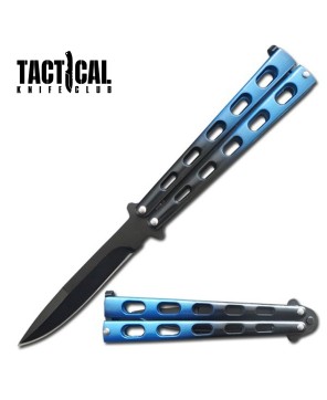 5.25" Closed Length Blue Striker Balisong Butterfly Knife