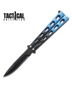 5.25" Closed Length Blue Striker Balisong Butterfly Knife