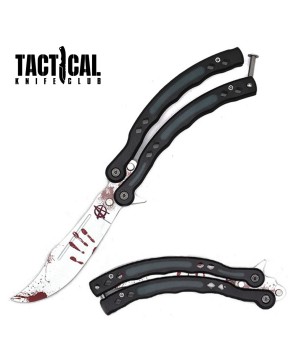 5.5" Closed Blood Splash Balisong Trainer Butterfly Knife