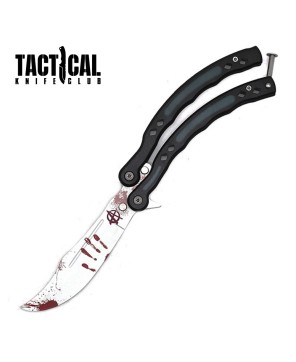 5.5" Closed Blood Splash Balisong Trainer Butterfly Knife