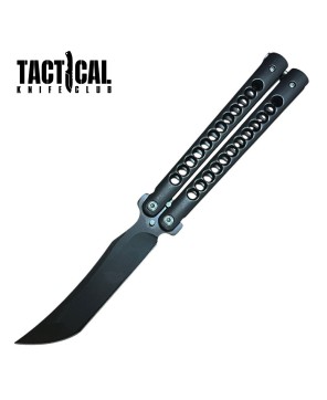 Black Drop Point Balisong Butterfly Knife – 8.25" Flipper