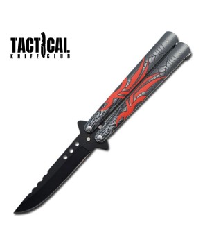 Red Spider Balisong Butterfly Knife – 8.75" Black Blade