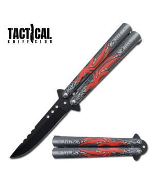 Red Spider Balisong Butterfly Knife – 8.75" Black Blade