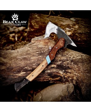 Handmade Forged Bushcraft Camping Axe 17" High Carbon Steel