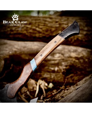 Handmade Forged Bushcraft Camping Axe 17" High Carbon Steel