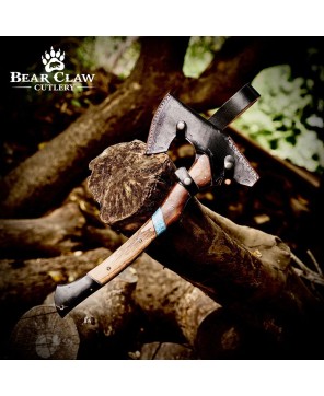 Handmade Forged Bushcraft Camping Axe 17" High Carbon Steel