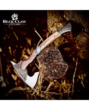 Handmade Forged Bushcraft Camping Axe 17" High Carbon Steel