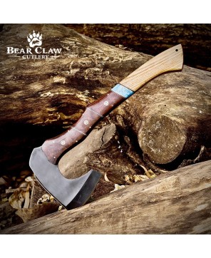 Handmade Forged Bushcraft Axe – 15.2" High Carbon Steel Blade