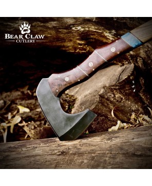 Handmade Forged Bushcraft Axe – 15.2" High Carbon Steel Blade