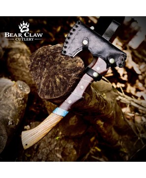 Handmade Forged Bushcraft Axe – 15.2" High Carbon Steel Blade