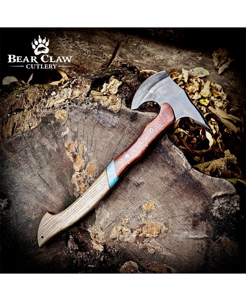 Handmade Forged Bushcraft Axe – 17" High Carbon Steel Blade