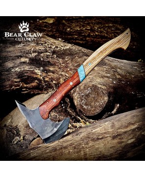 Handmade Forged Bushcraft Axe – 17" High Carbon Steel Blade