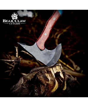 Handmade Forged Bushcraft Axe – 17" High Carbon Steel Blade