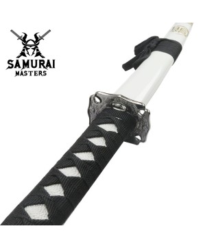 3-Piece White Dragon Samurai Sword Set with Stand