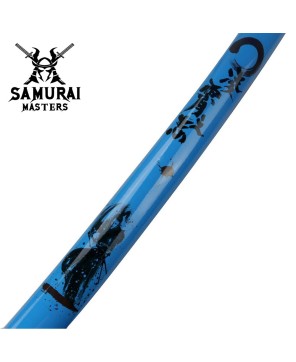 3-Piece Light Blue Samurai Sword Set with Stand