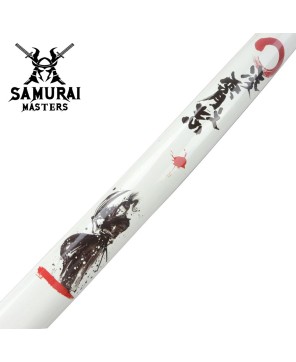 3-Piece White Dragon Samurai Katana Sword Set with Stand