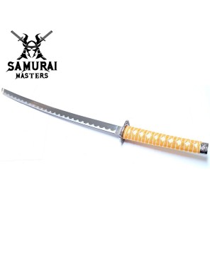 3-Piece Yellow Dragon Samurai Katana Sword Set with Stand