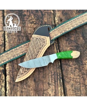 Yellowstone Damascus Skinner Knife – Hand-Forged & Premium Quality