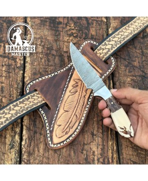 Prairie Damascus Skinner Knife – Hand-Forged & Premium Quality