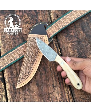 Dakota Damascus Skinner Knife – Hand-Forged & Premium Quality