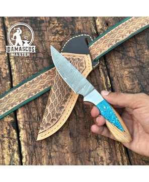 Canyon Damascus Skinner Knife – Handcrafted for Precision & Style