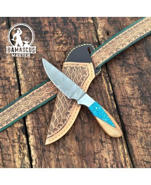 Canyon Damascus Skinner Knife – Handcrafted for Precision & Style