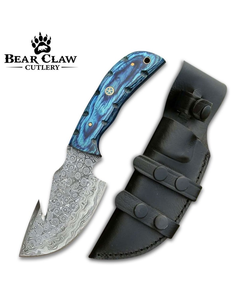 Hand-Forged Damascus Hunting Knife with Pakkawood Handle