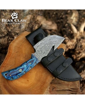 Hand-Forged Damascus Hunting Knife with Pakkawood Handle