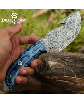 Hand-Forged Damascus Hunting Knife with Pakkawood Handle