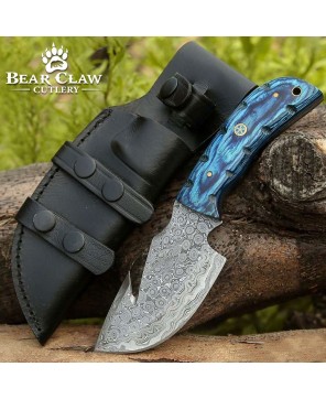 Hand-Forged Damascus Hunting Knife with Pakkawood Handle