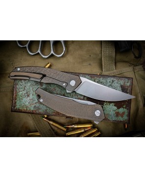 Shirogorov Quantum Ursus E-KAMO Titanium Bronze Folding Knife