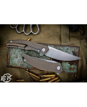 Shirogorov Quantum Ursus E-KAMO Titanium Bronze Folding Knife