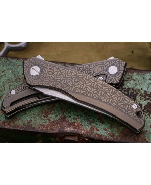 Shirogorov Quantum Ursus E-KAMO Titanium Bronze Folding Knife