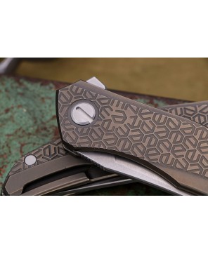 Shirogorov Quantum Ursus E-KAMO Titanium Bronze Folding Knife