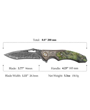 Hades Damascus Folding Knife | VG10 Blade & Maple Burl Handle