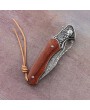 Meteor Damascus Steel Pocket Knife | Red Sandalwood Handle