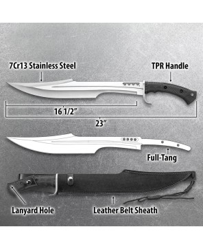 Tactical Spartan Warrior Sword – Full-Tang 23” Blade